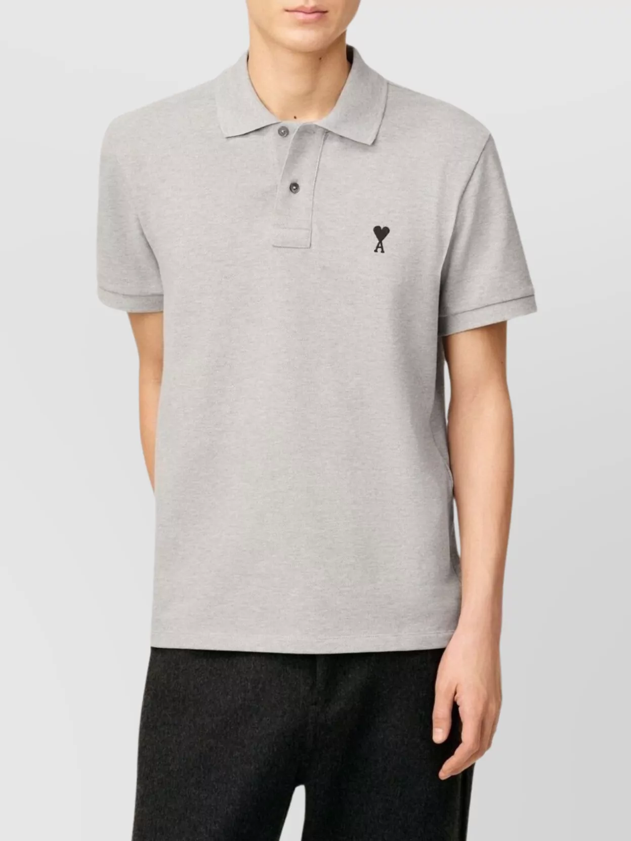 Ami Paris Heart Friend Cotton Polo Shirt