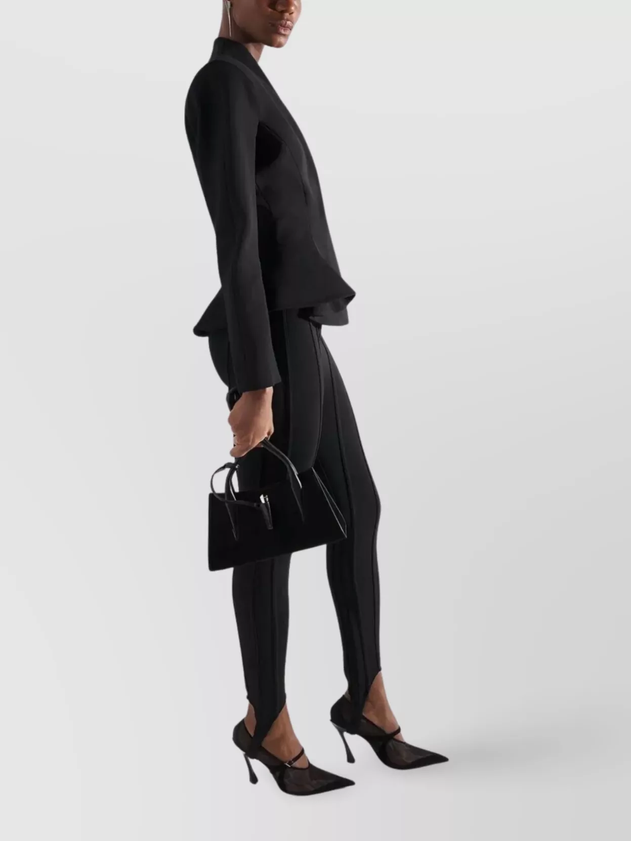 Mugler Tailored Peplum Jacket Structured Shoulders