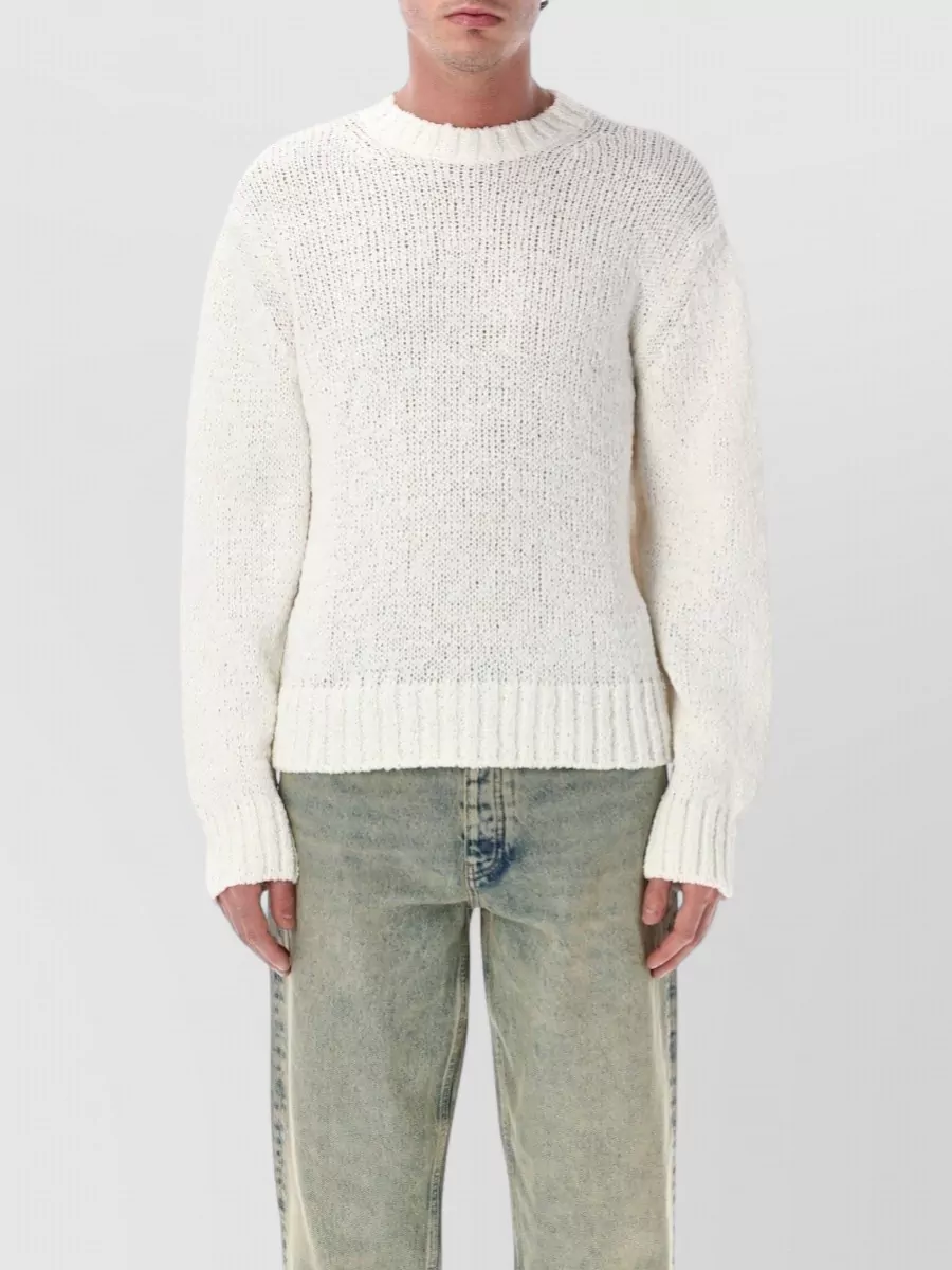 Sunflower organic cotton crew neck ribbed sweater