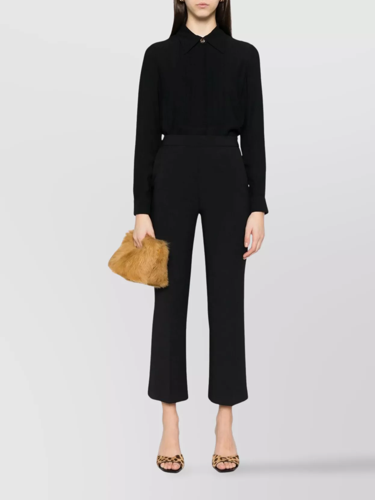 Elisabetta Franchi High-Waisted Cropped Trousers With Pocket Details