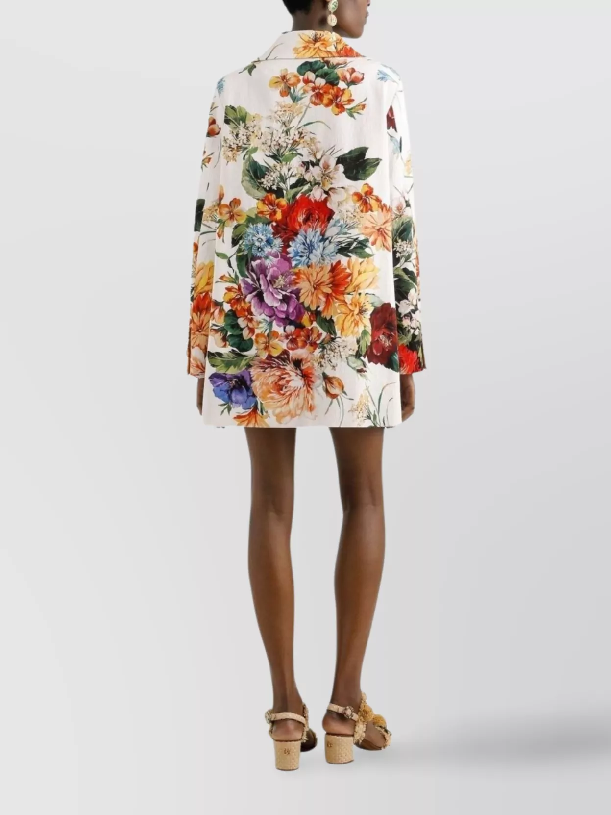 Dolce & Gabbana High Waist Floral Print Mini Skirt In Multi
