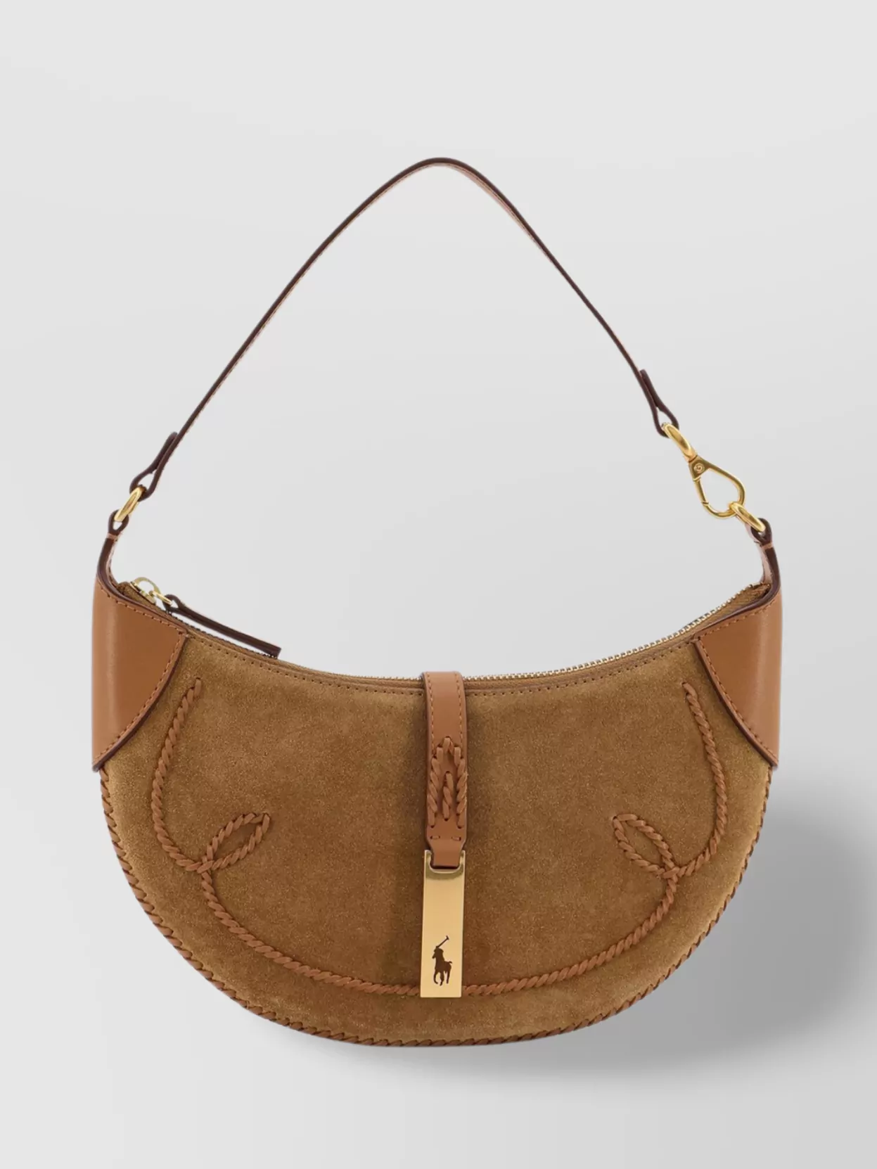 Polo Ralph Lauren Suede And Leather Shoulder Bag