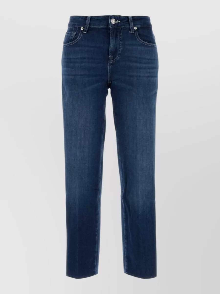 7 For All Mankind Denim cropped straight-leg jeans
