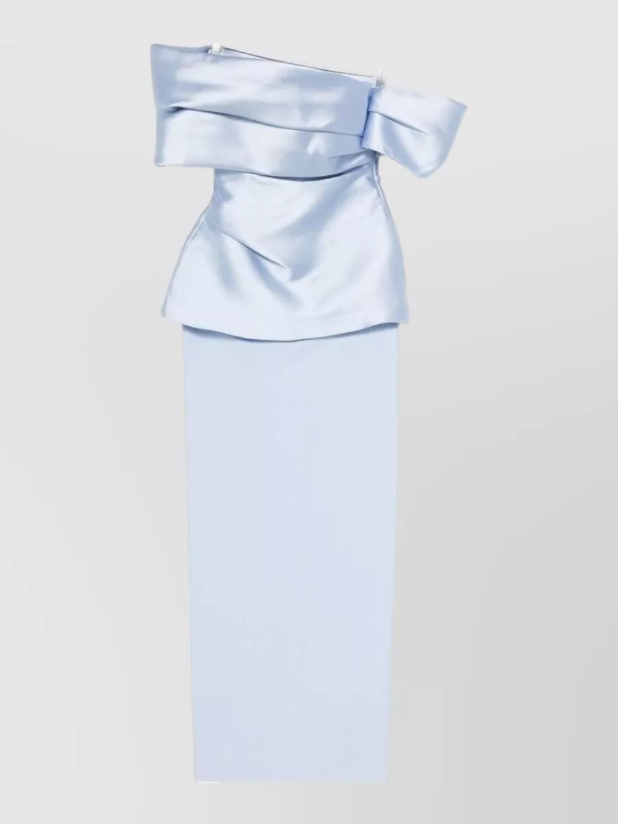 Solace London Off-shoulder peplum maxi gown
