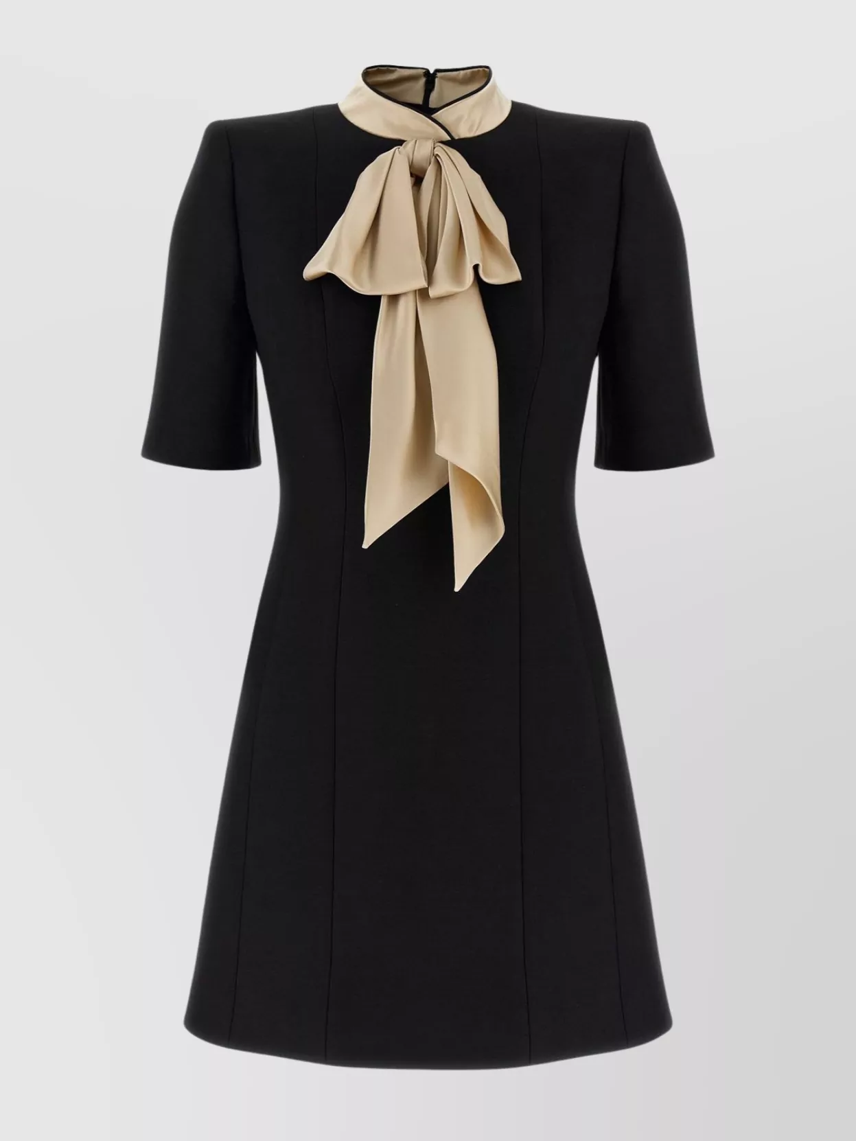 Valentino Garavani Wool And Silk Dress Dresses Black In Black