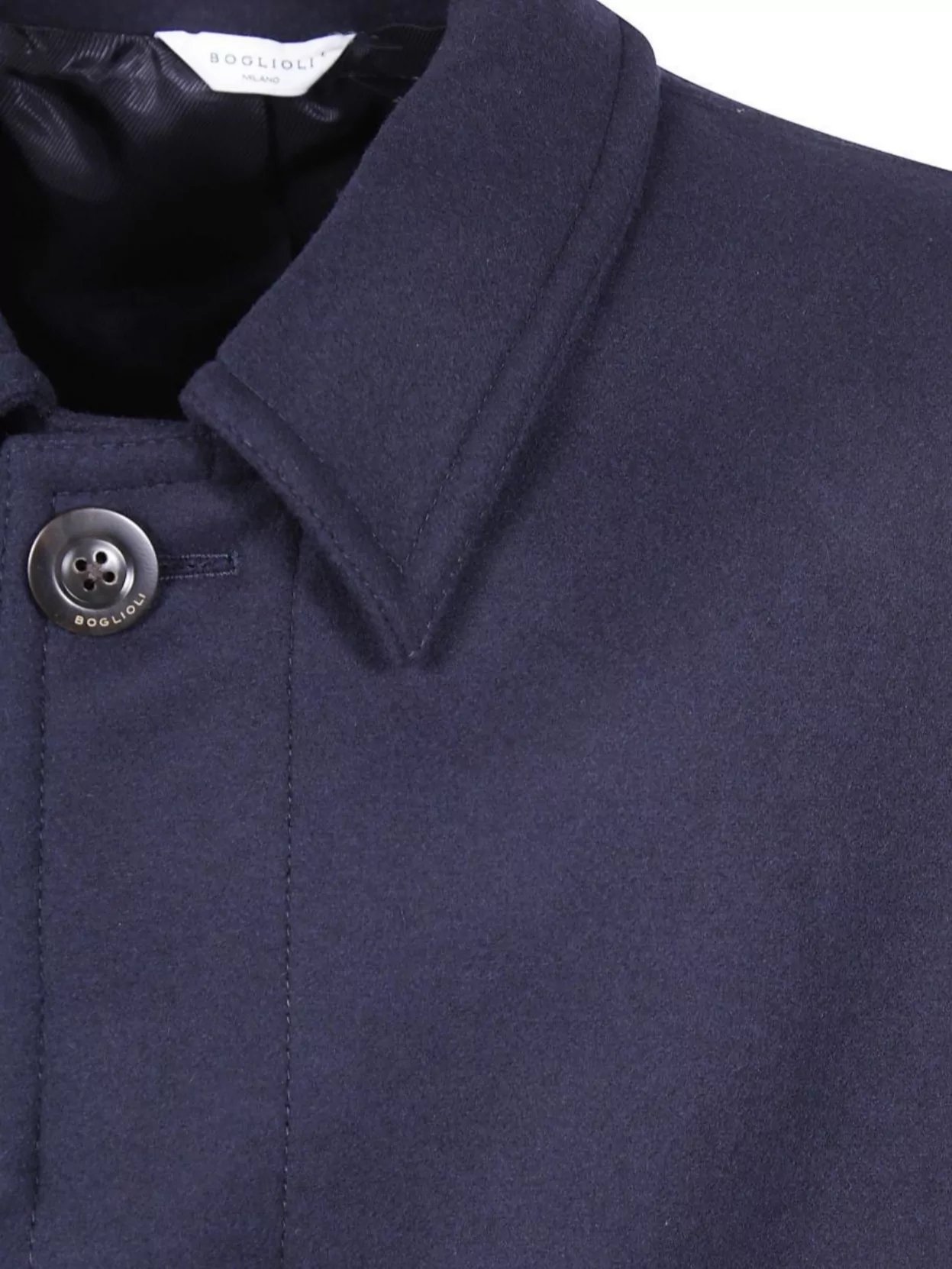 Boglioli Long Sleeve Coat With Notched Lapel And Vent