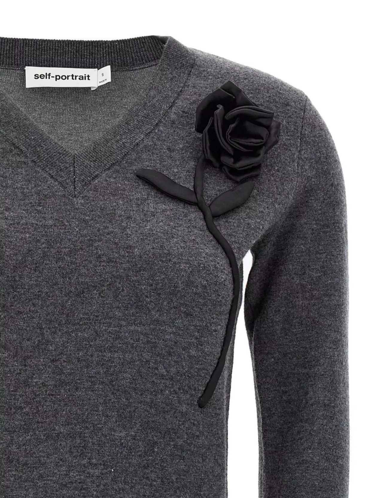 Self-portrait Self Portrait 'charcoal Black Rose Jumper' Sweater