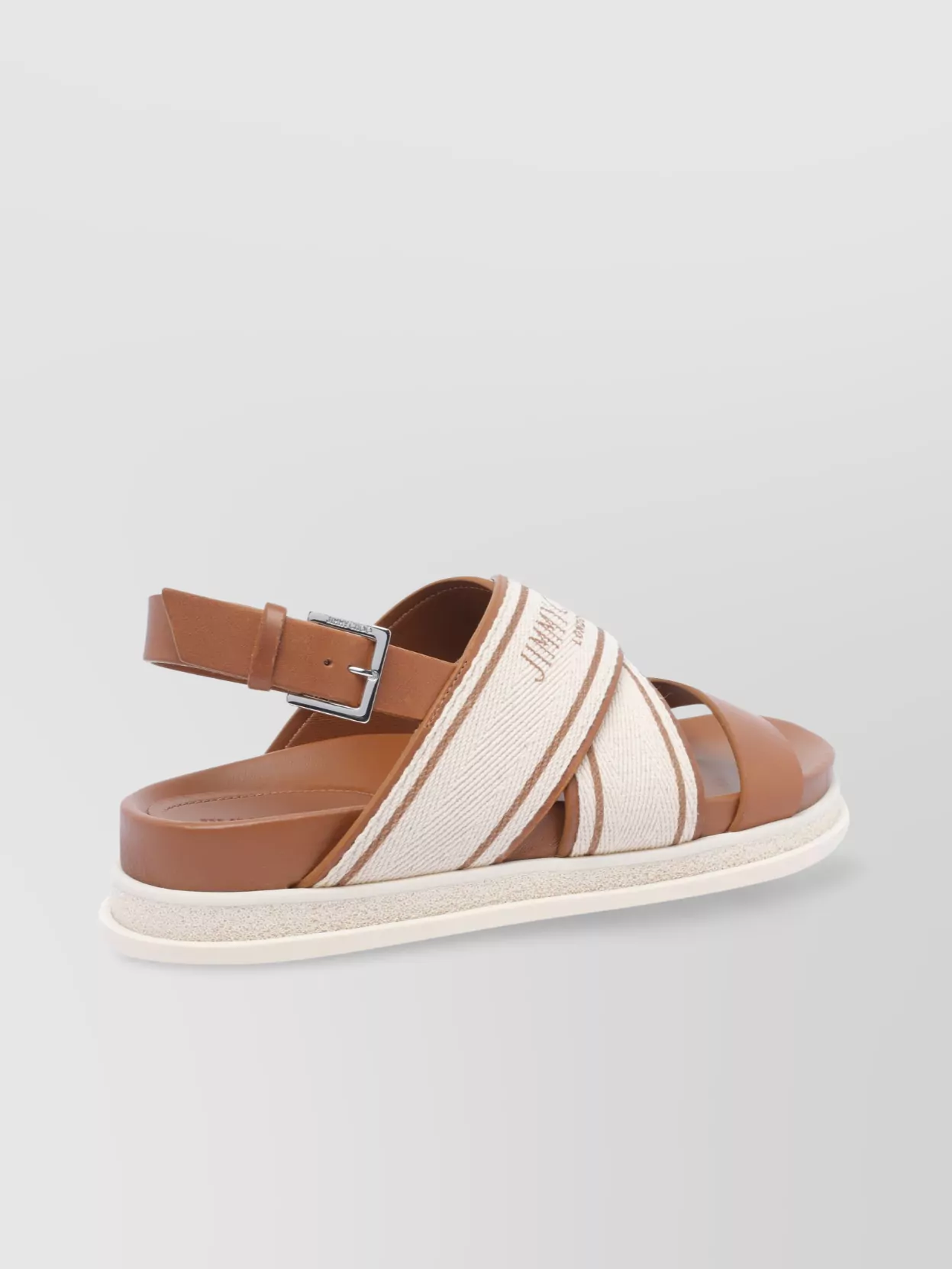 Jimmy Choo Stitched Flat Joa Sandals Open Round Toe