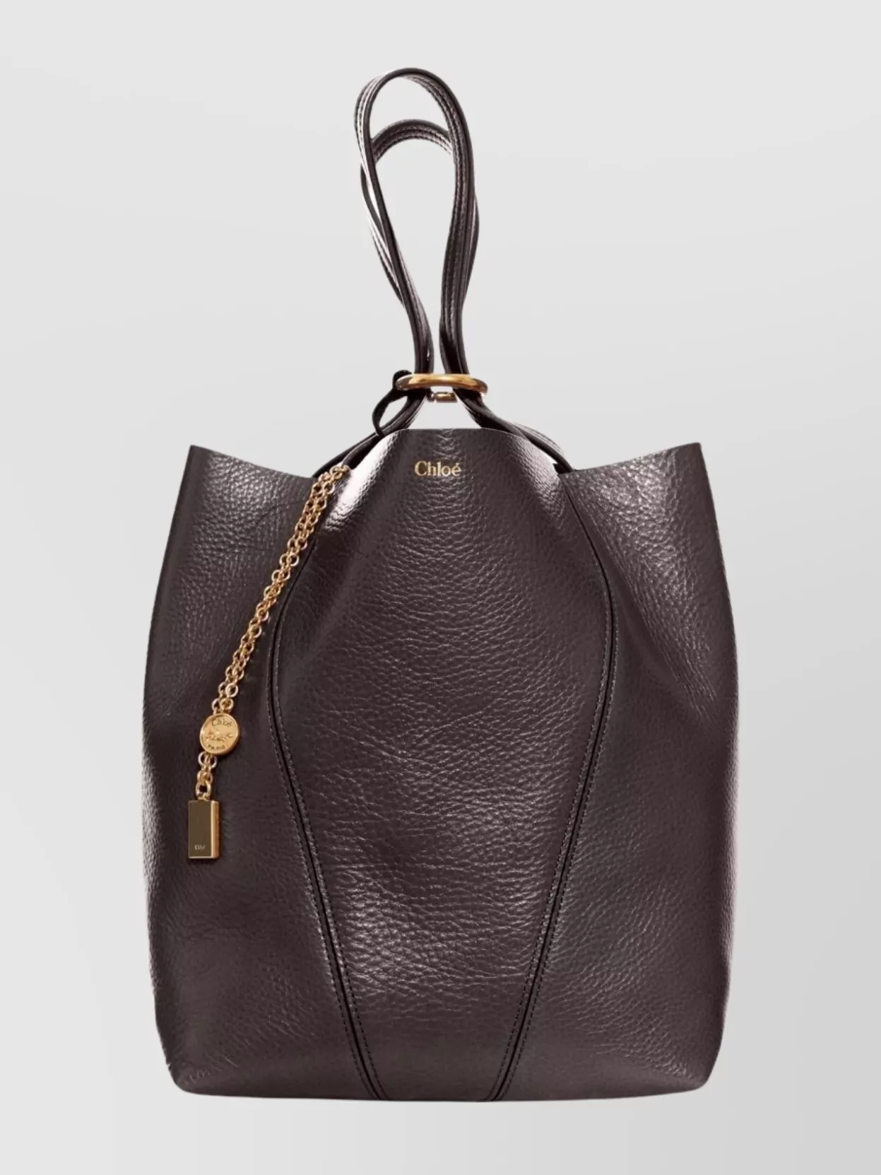 Chloé Medium Leather Tote Featuring Chain Detail