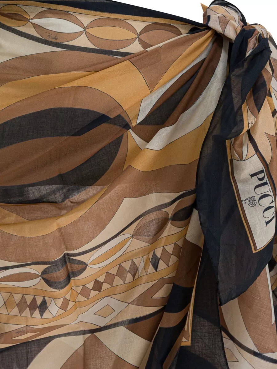 Pucci Geometric Pattern Pareo Knot Detail Sheer