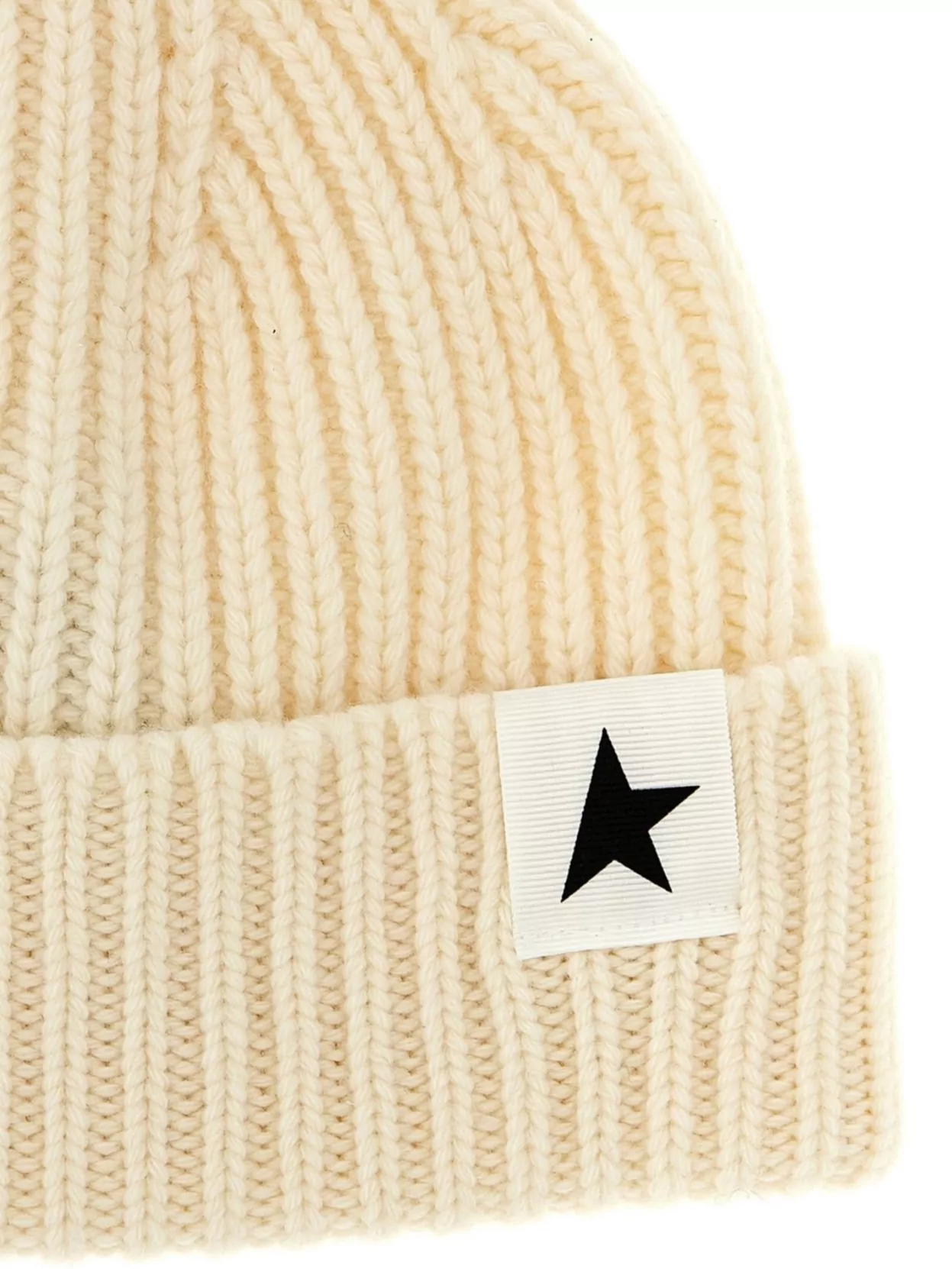 Golden Goose Knit Label Beanie With Turn-up Brim