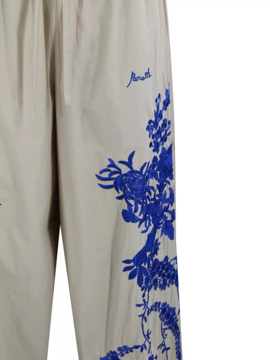 Parosh Embroidered Wide-Leg Trousers