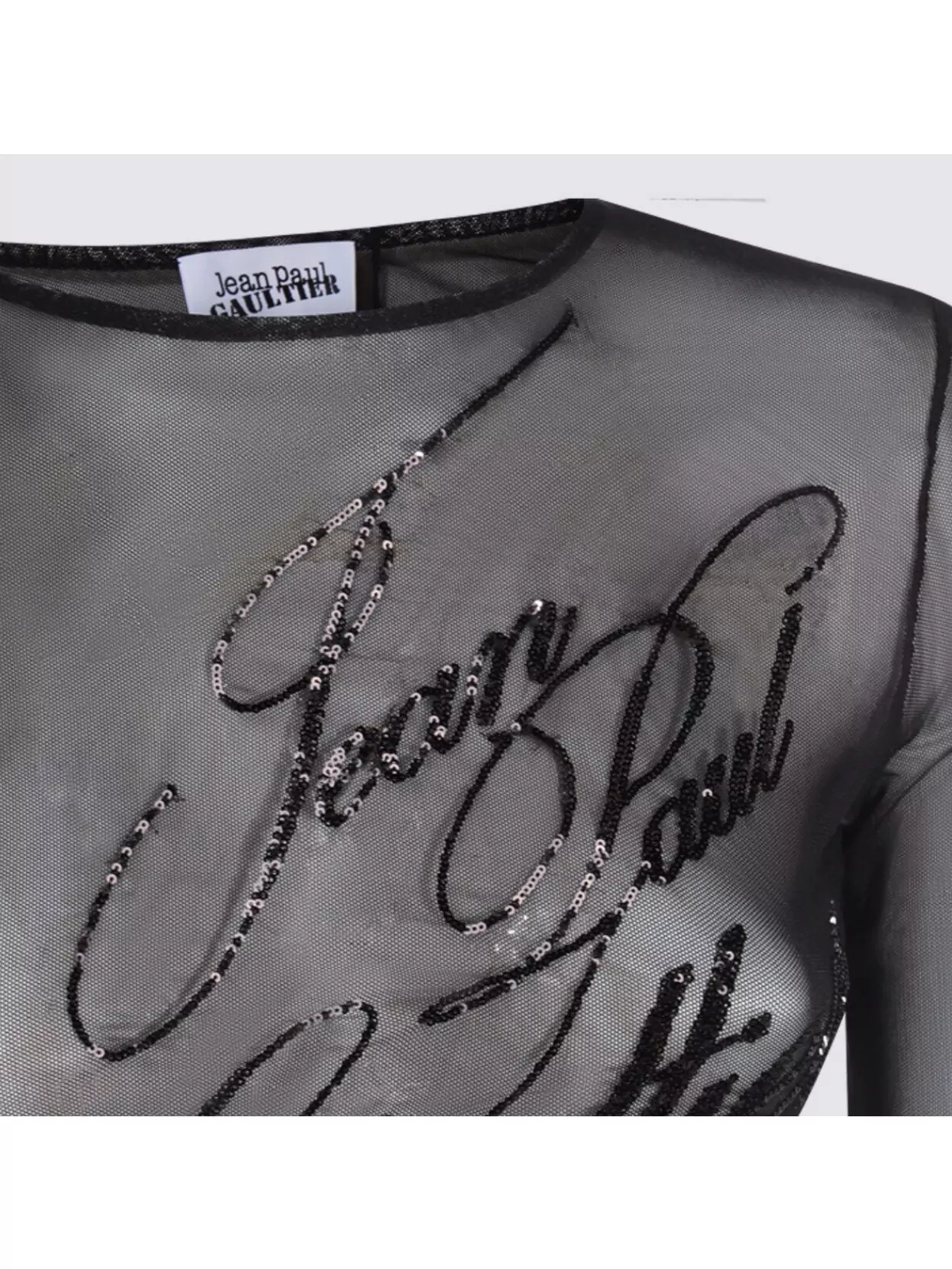 Jean Paul Gaultier Top The Sequin In Tulle Nero Donna In Black