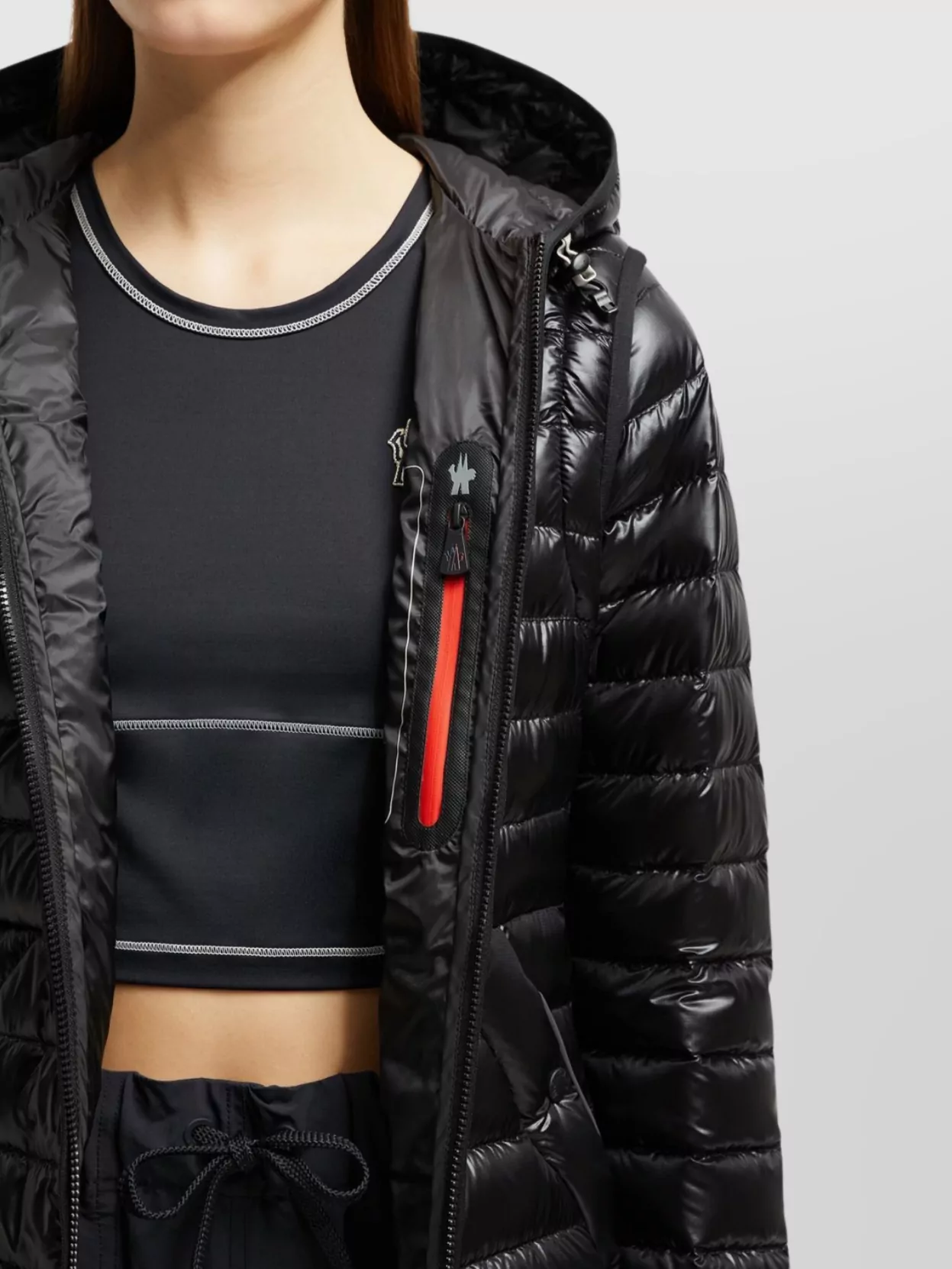 Shop Moncler Karura Detachable Sleeve Down Jacket