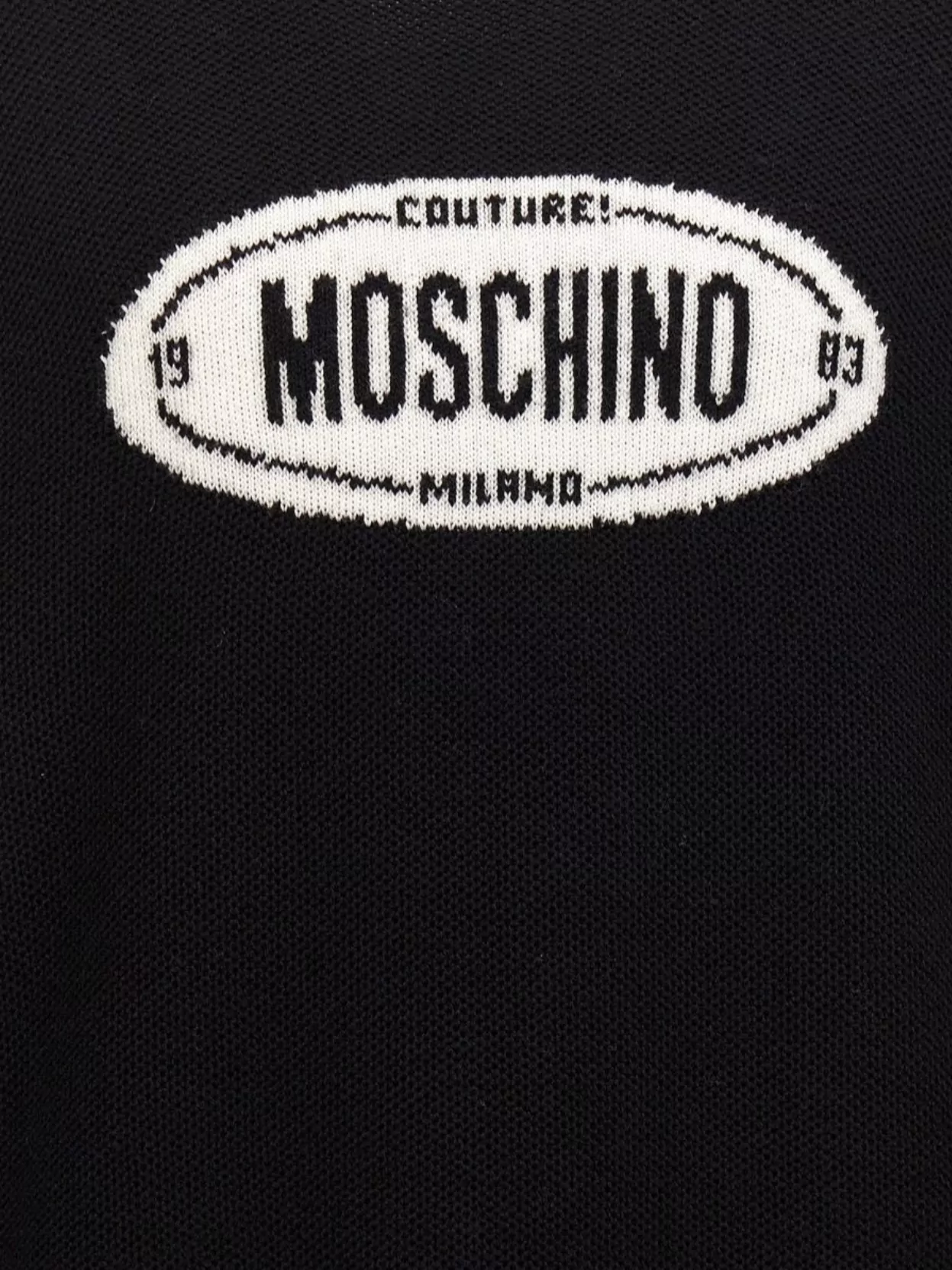 Moschino Crew Neck Logo Intarsia Sweater