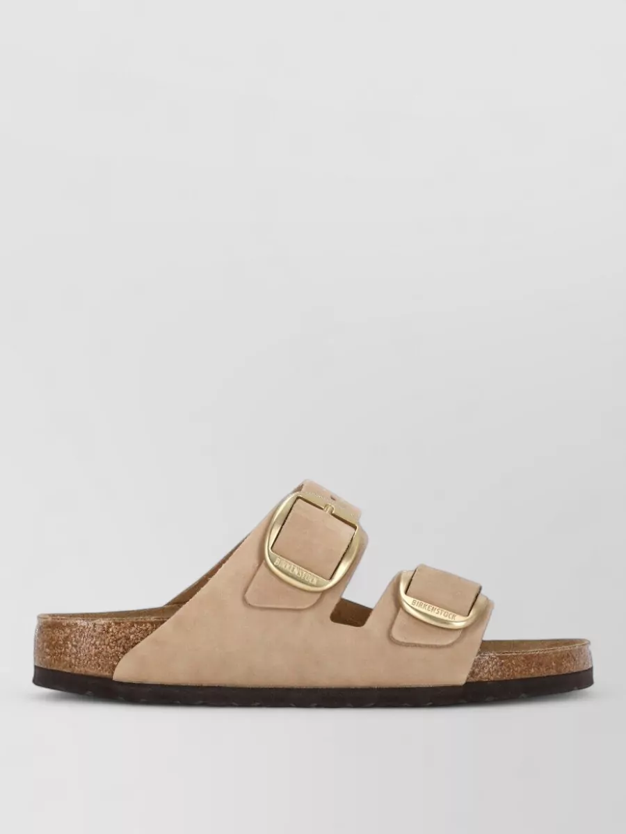Birkenstock Leather Sandals Cork Sole Flat Design