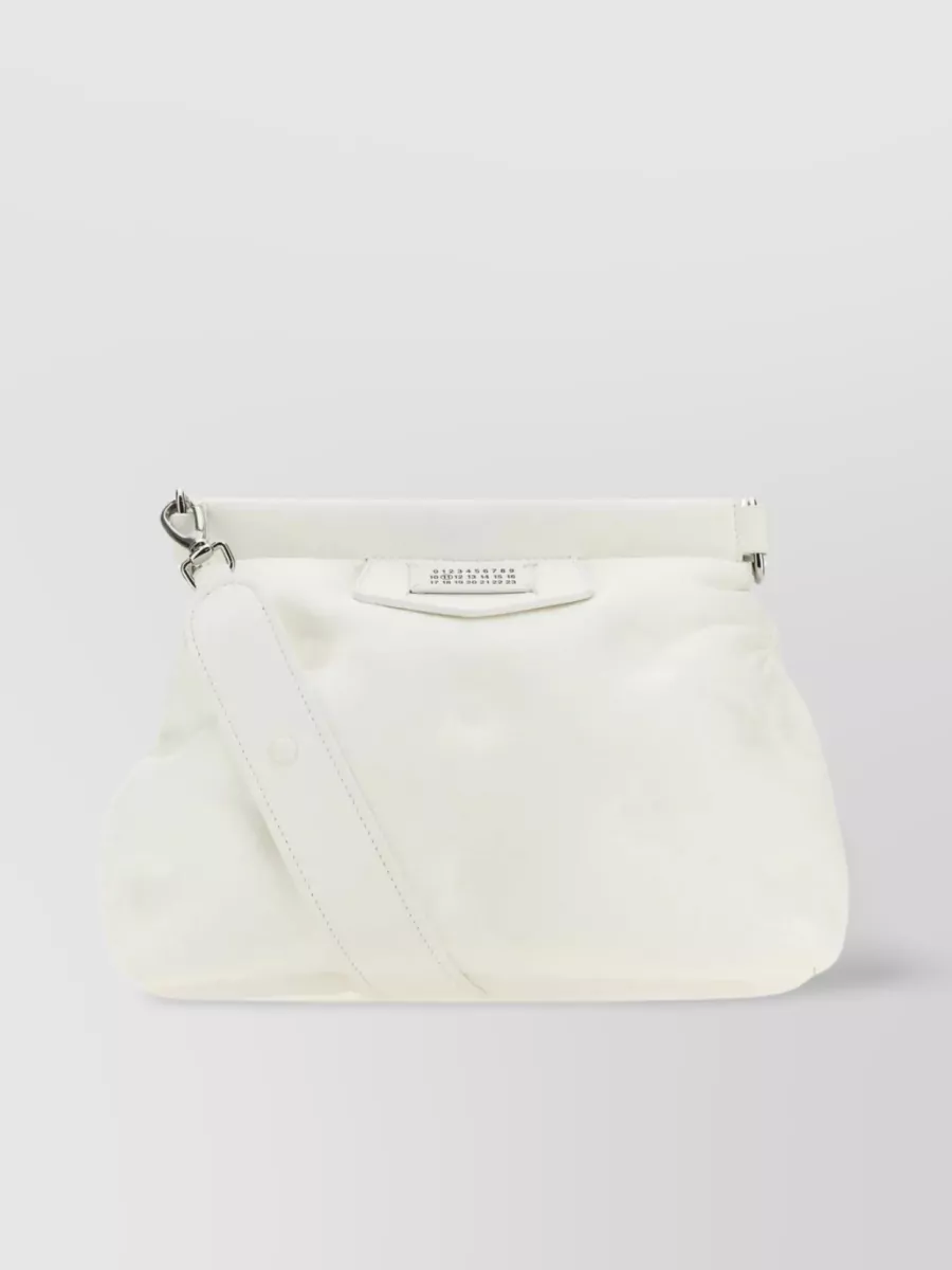 Shop Maison Margiela Structured Nappa Leather Crossbody Bag With Detachable Strap In White