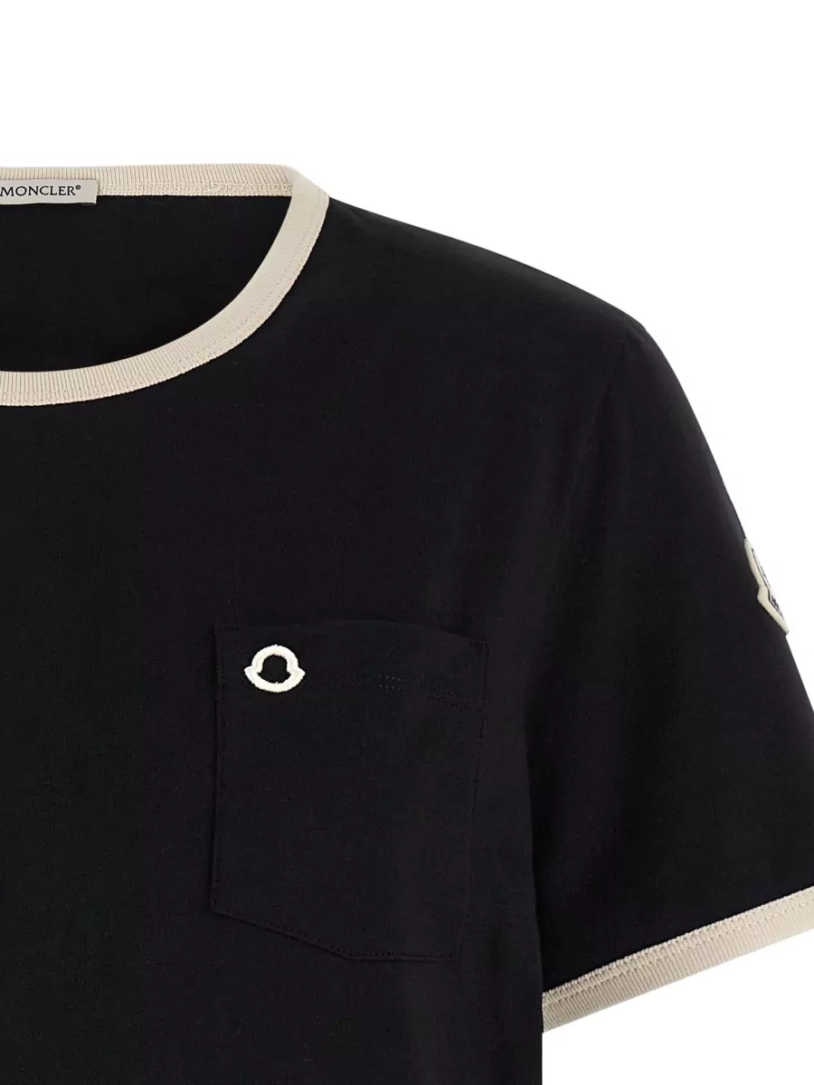 Moncler Logo Embroidered T Shirt Chest Pocket