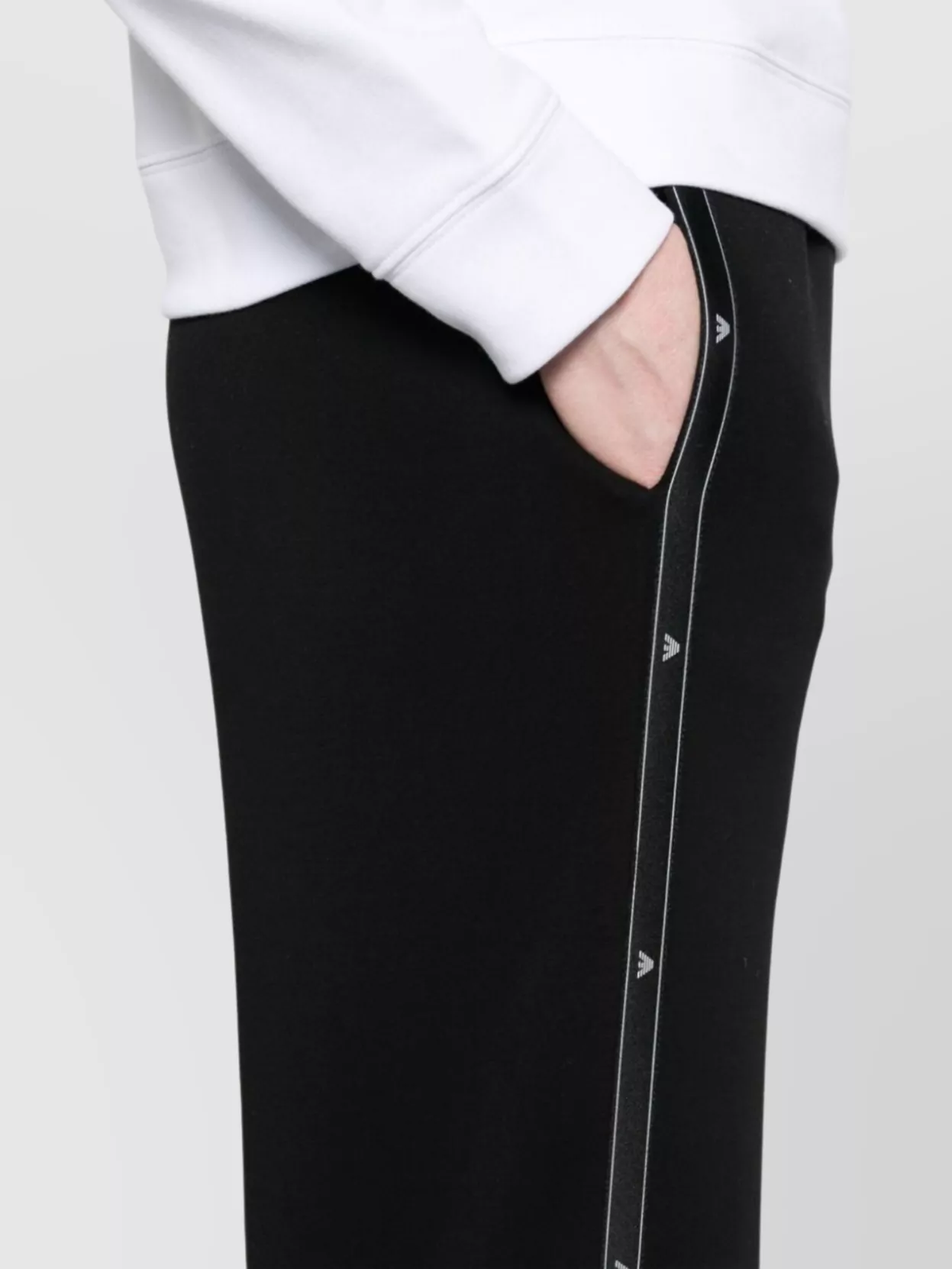 Emporio Armani Cotton Trousers With Side Stripe Detail