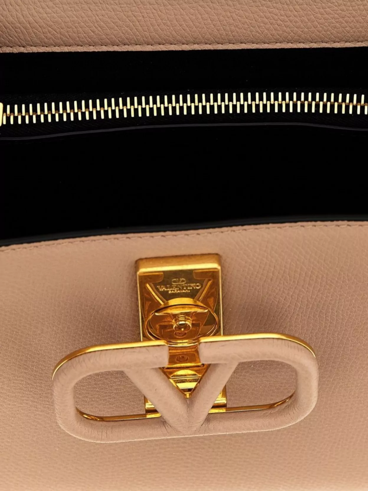 Valentino Small Vsling Handbag Top Handle In Neutral