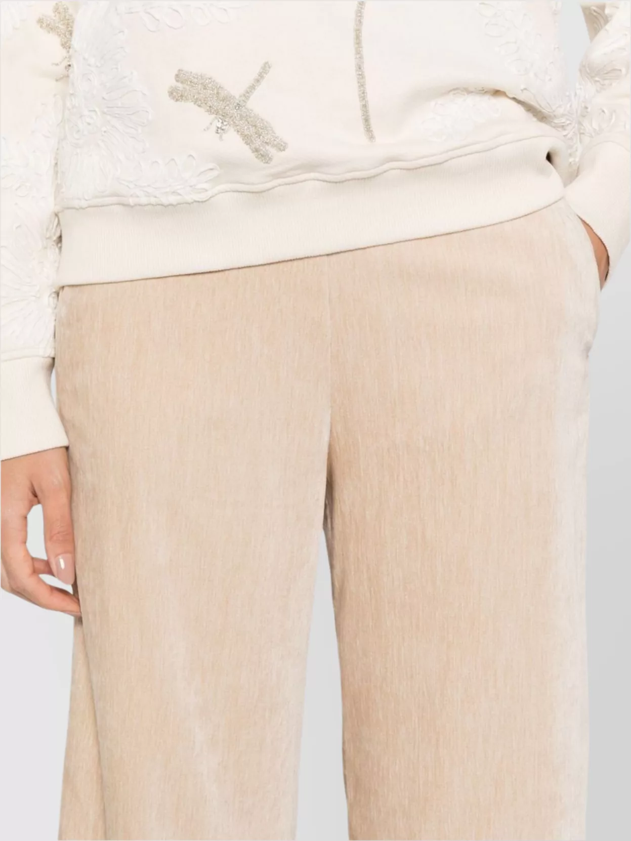 Forte Forte High-Waisted Wide Leg Velvet Trousers