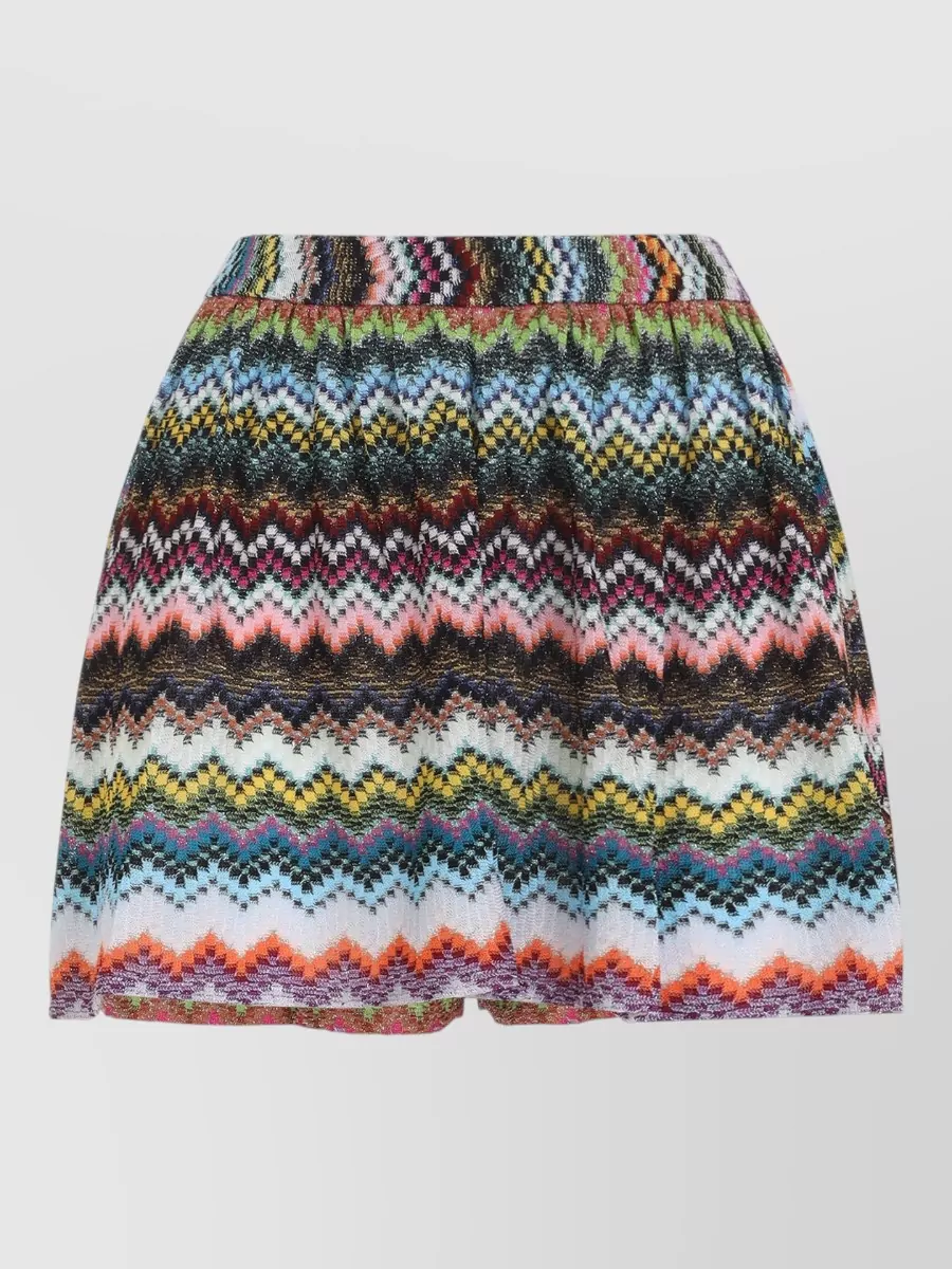 Missoni Textured Zigzag Shorts Elastic Waistband In Animal Print