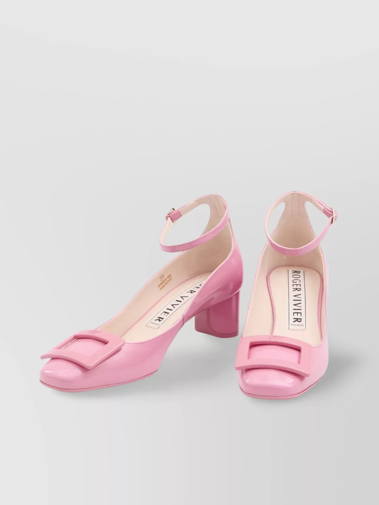 Roger Vivier Square Toe Ankle Strap Pumps