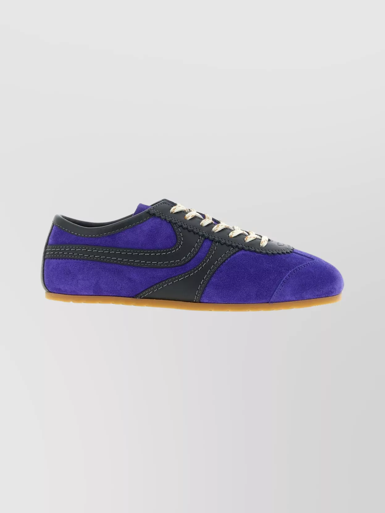 Dries Van Noten Suede Panel Sneakers Rubber Sole
