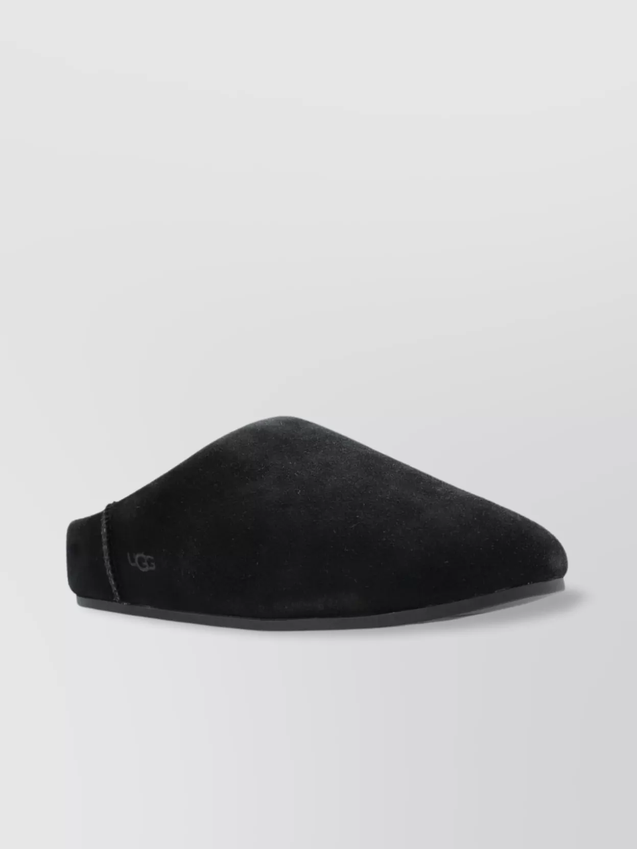 Ugg Slip On Suede Flat Sole Slippers In Black