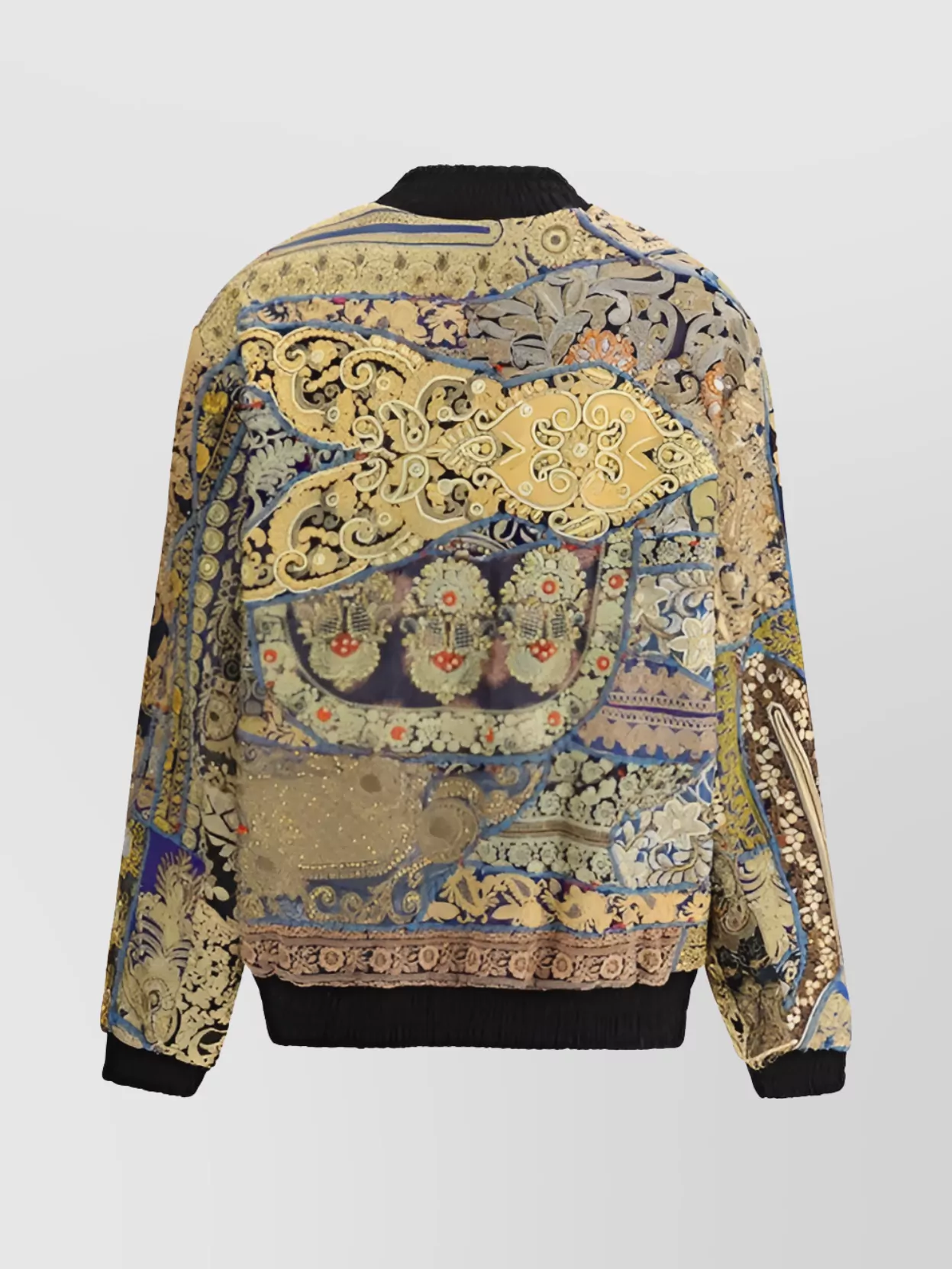 Ella Multicolored Patchwork Jacket Belted Waist In Animal Print