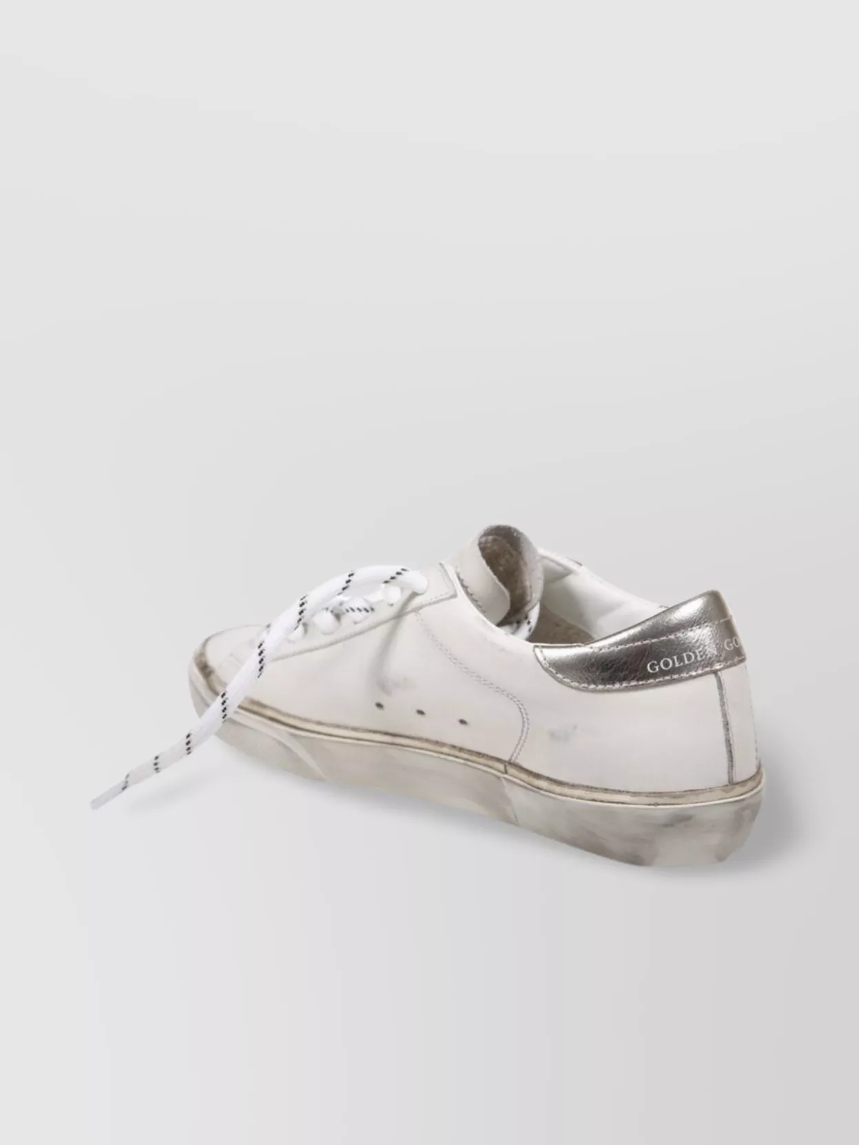 Golden Goose Distressed Leather Upper Glitter Detail