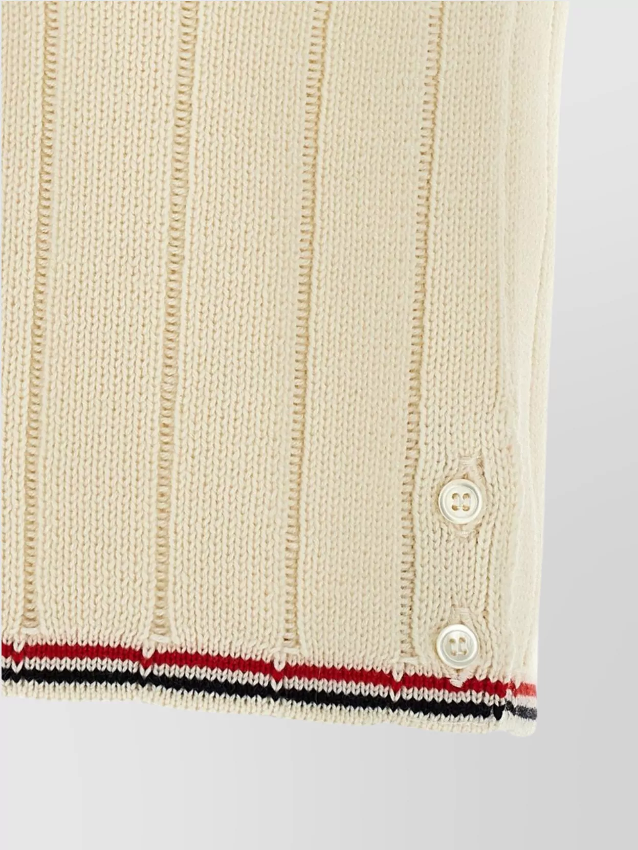 Thom Browne Sleeveless V-Neck Ribbed Striped Vest