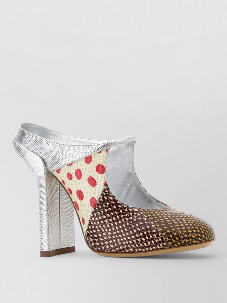 Dries Van Noten leather printed mules