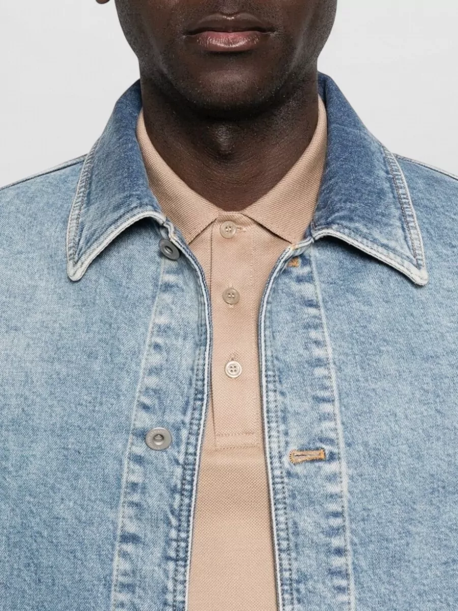 Emporio Armani Denim Jacket Collared Design Front Pockets