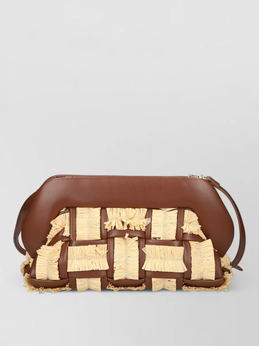 Themoiré bios leather clutch bag