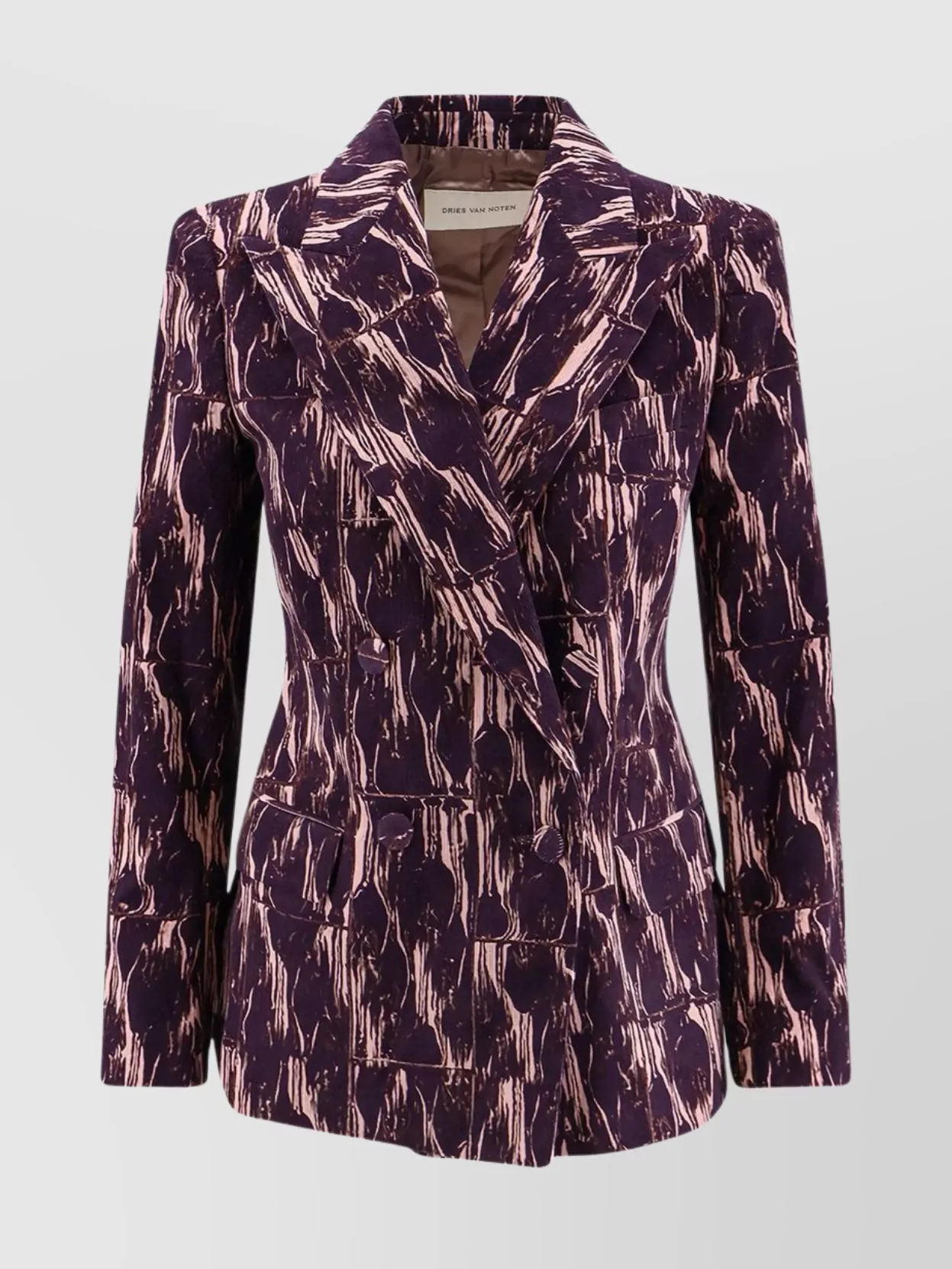 Dries Van Noten Double-breasted Corduroy Blazer Pockets In Purple