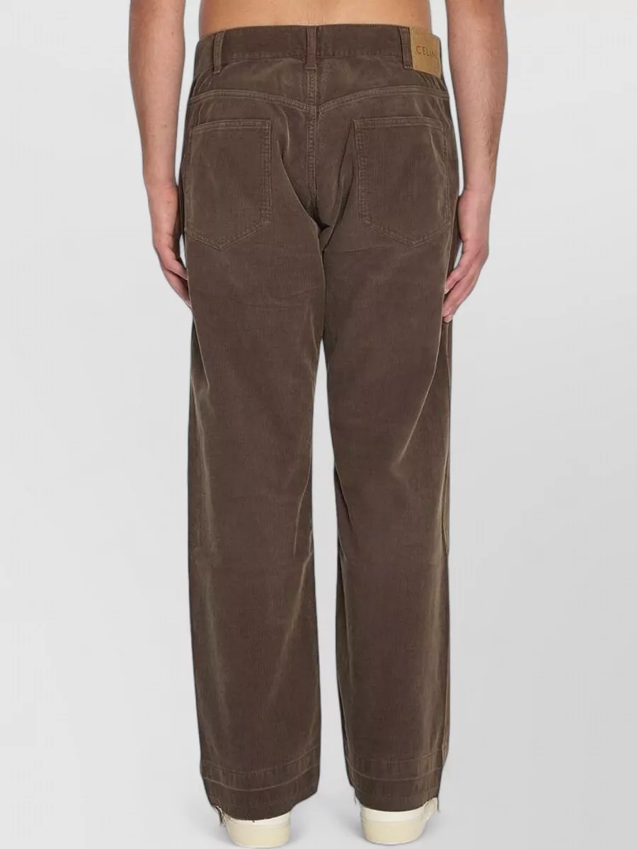 Celine Cotton Corduroy Low-Rise Straight-Leg Jeans