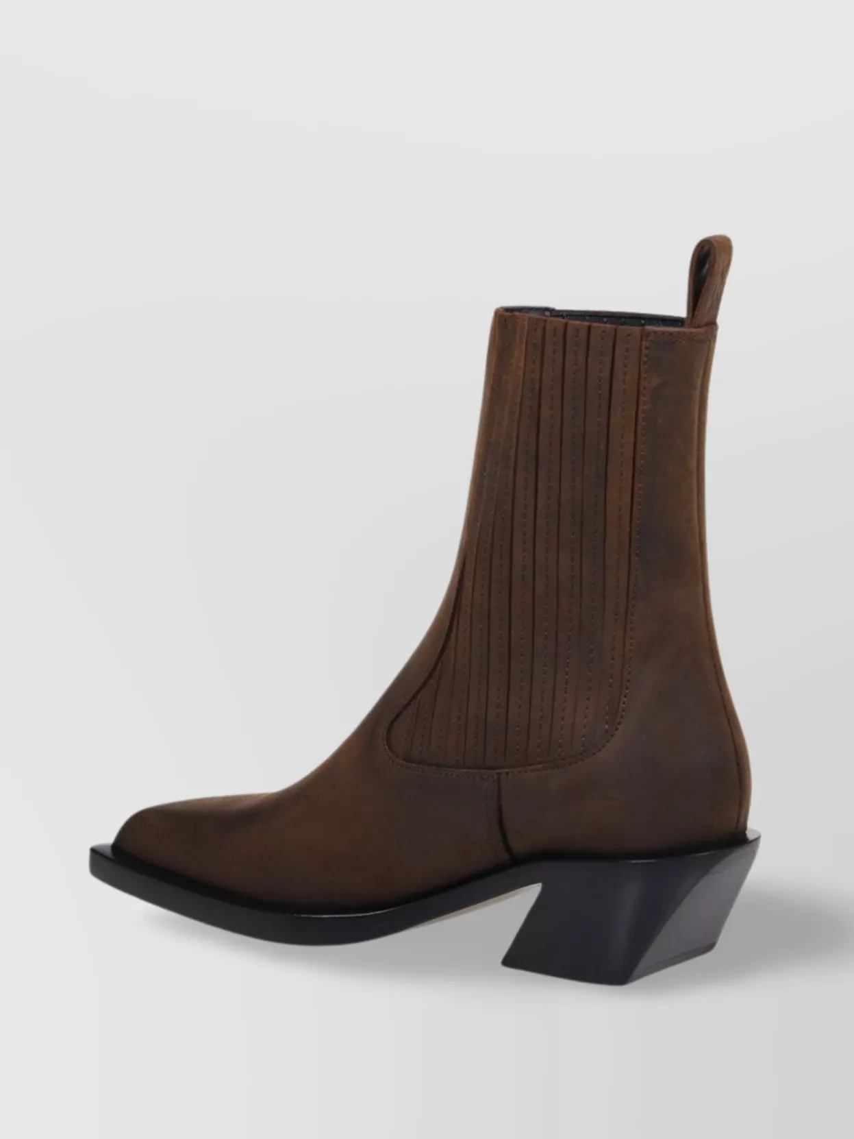 AMINA MUADDI CHELSEA BOOT WITH BLOCK HEEL AND SQUARE TOE
