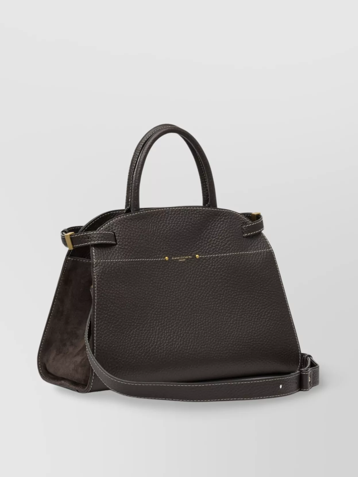 Gianni Chiarini Leather Shoulder Bag With Adjustable Strap And Top Handle