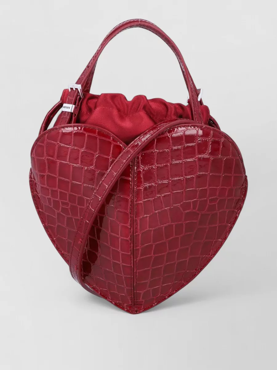 Rotate Patent Croco Heart Bag