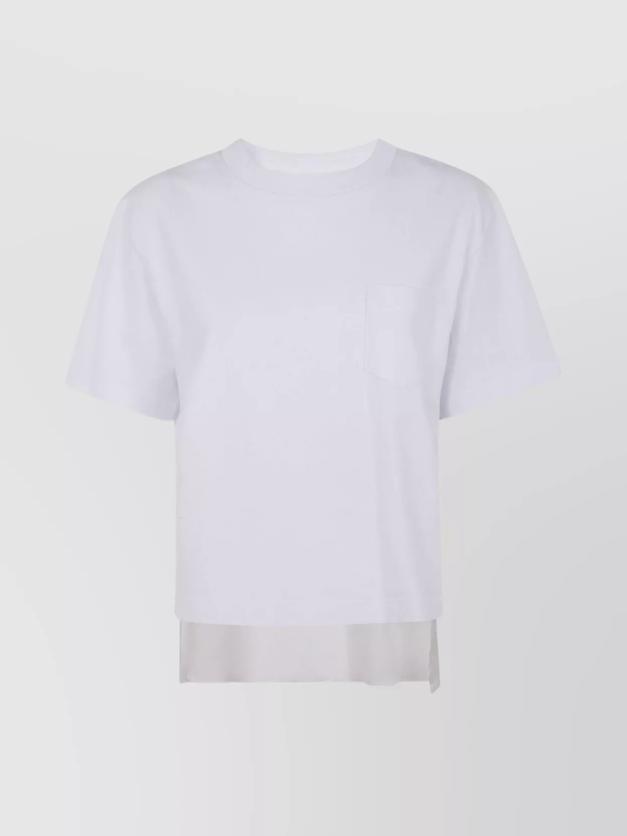 Sacai Twill Mix Cotton Jersey T-Shirt With Nylon