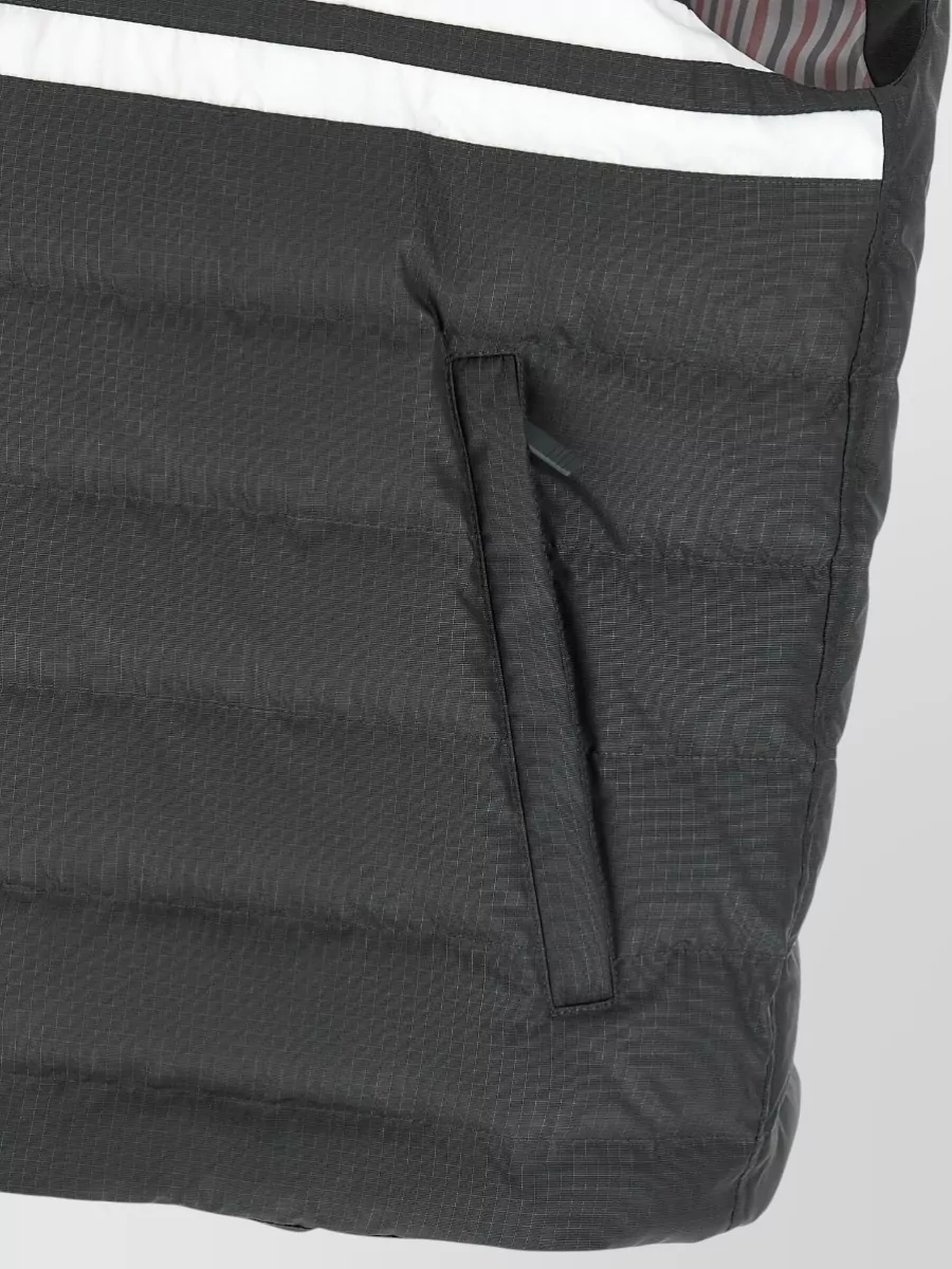 Thom Browne Striped Padded Vest High Collar Pockets