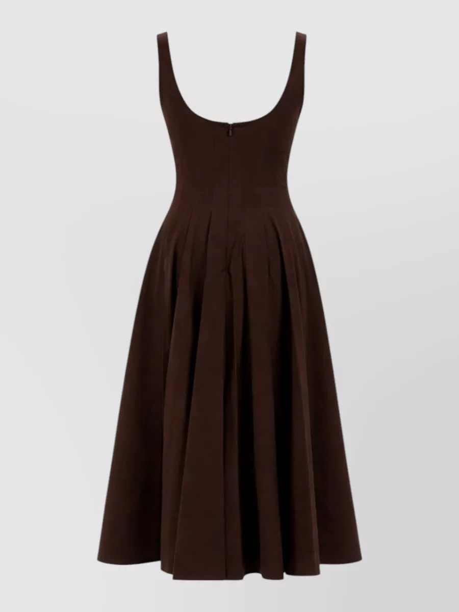 Staud Cotton Fitted Midi Dress