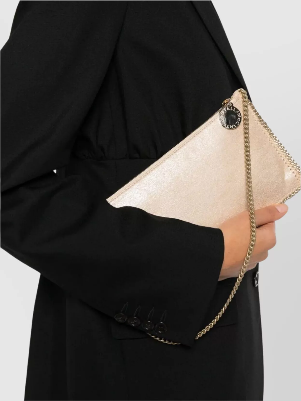 Stella Mccartney Chain Strap Metallic Clutch Bag