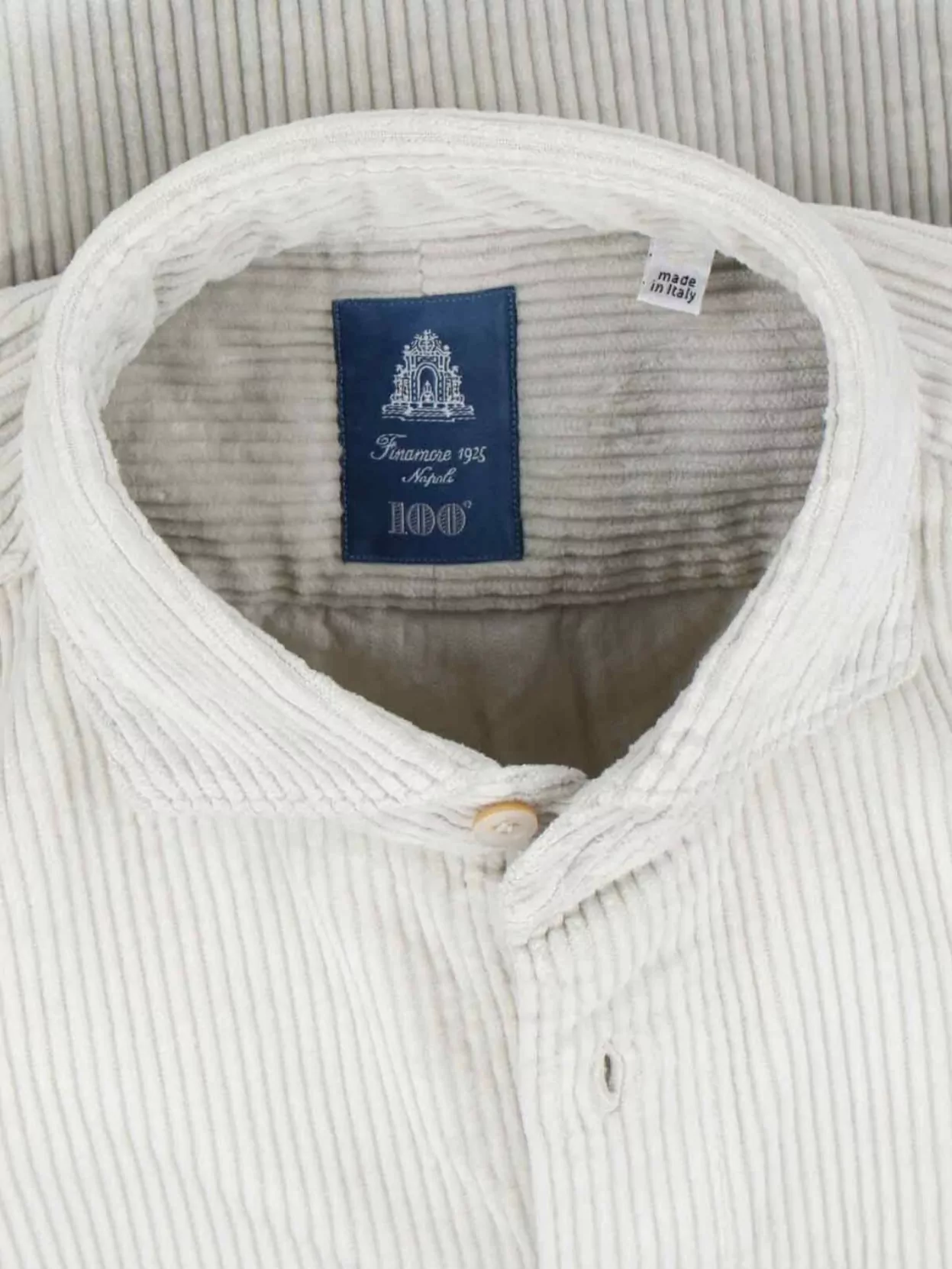 Finamore Long Sleeve Button-Down Shirt Featuring Pocket