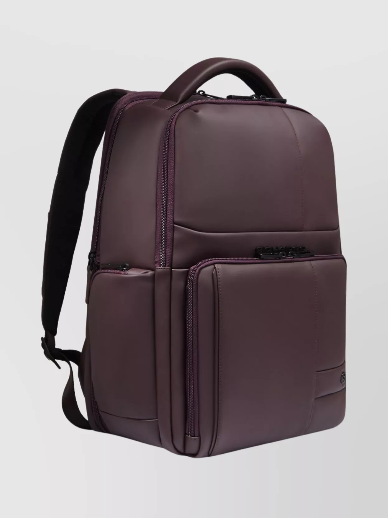 Piquadro Expandable Laptop Backpack For Travel And Work In Burgundy