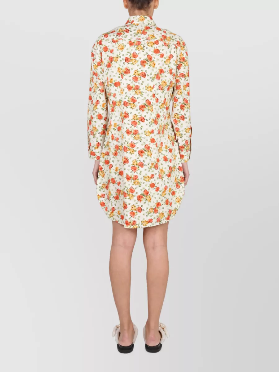 Marni Floral-Print Cotton Shirt Dress