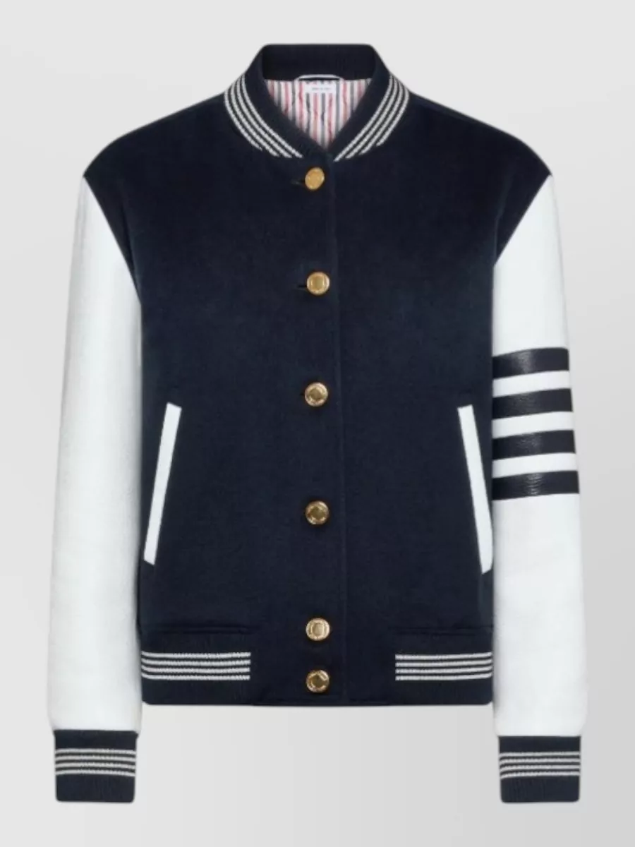 Thom Browne wool relaxed-fit varsity bomber jacket
