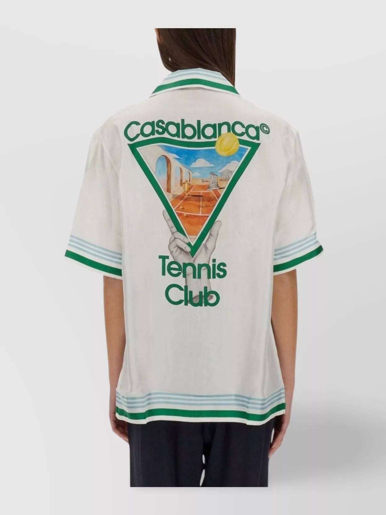 Casablanca Silk Shirt With Graphic Print And Chest Pocket