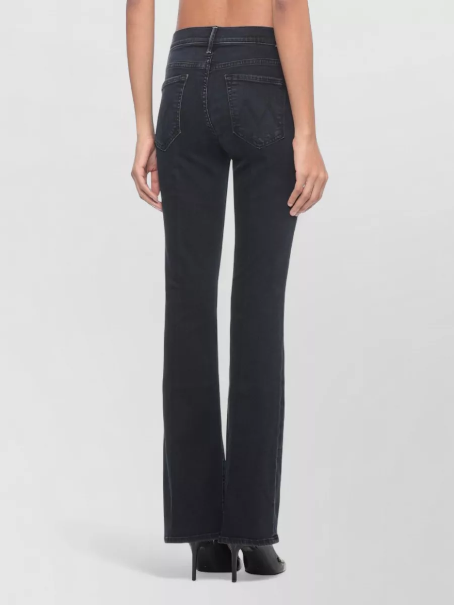 Mother Flared Cotton Jeans Trousers Belt Loops